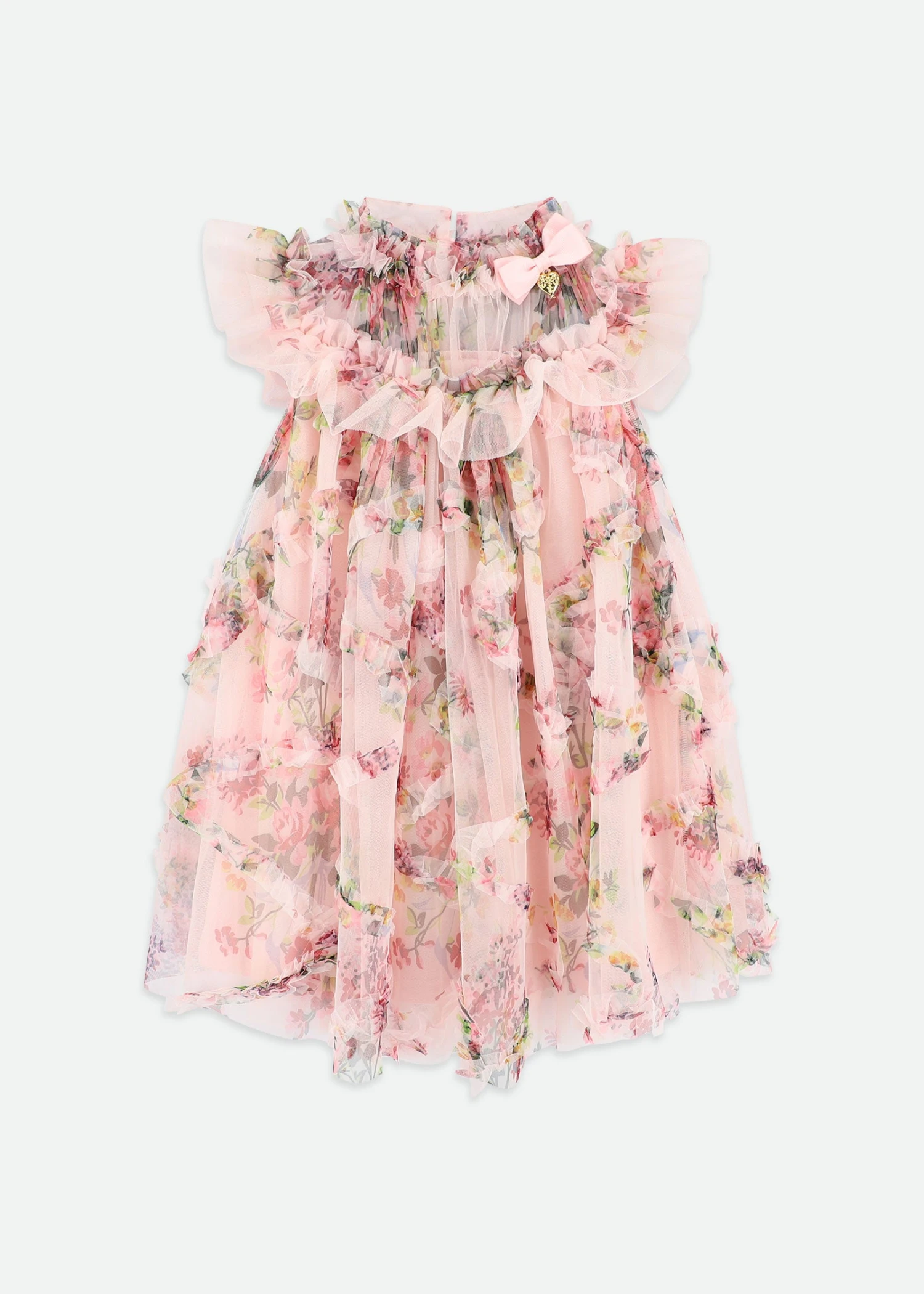 Elle Floral Tulle Dress Pale Pink 3 Elle Floral Tulle Dress Pale Pink