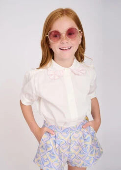 Elouise Sslv Blouse White Pink 10 Elouise Sslv Blouse White Pink -Angels Face Negozio Elouise Blouse Rose Lifestyle 1