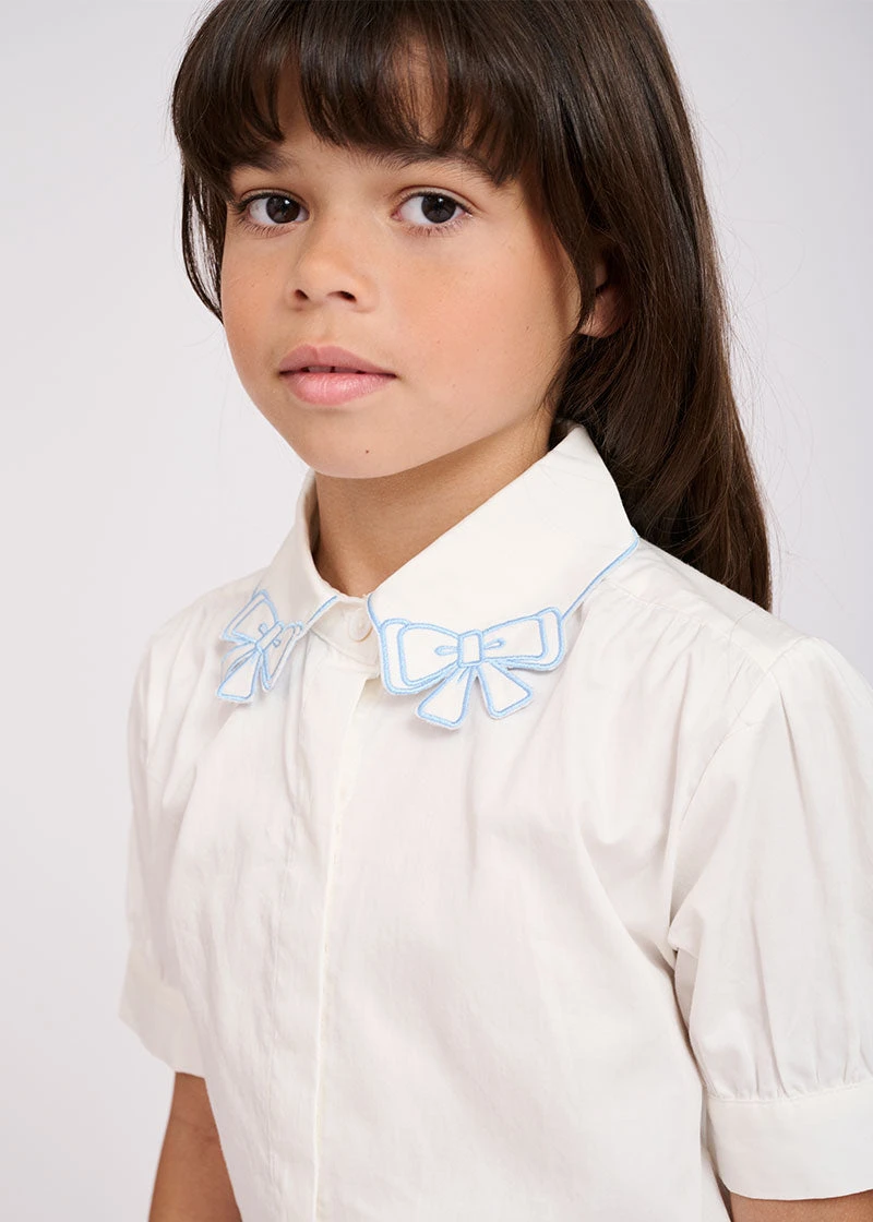 Elouise Sslv Blouse White Blue 4 Elouise Sslv Blouse White Blue - immagine 2