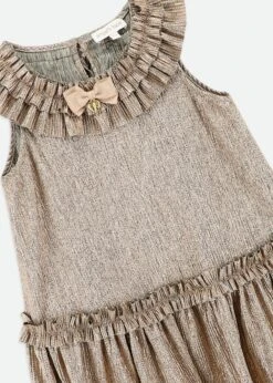 Ember Pleated Dress Gold -Angels Face Negozio Ember Dress Gold Detail