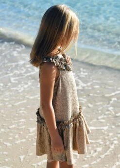 Ember Pleated Dress Gold -Angels Face Negozio Ember Dress Gold Campaign 1