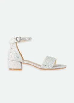 Erin Crystal Sandals Silver -Angels Face Negozio Erin Heel Silver Side