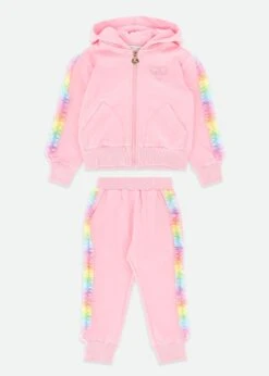 Estella Rainbow Trim Tracksuit Fairy Pink