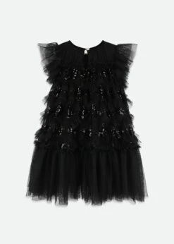 Etta Sequin Tulle Dress Black -Angels Face Negozio Etta Dress Black Back