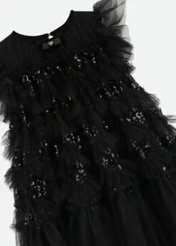 Etta Sequin Tulle Dress Black -Angels Face Negozio Etta Dress Black Detail