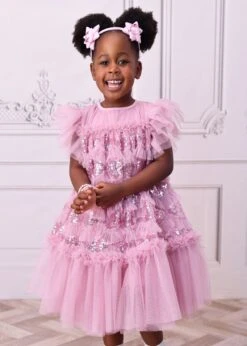 Etta Sequin Tulle Dress Tea Rose -Angels Face Negozio Etta Dress Tea Rose Lifestyle