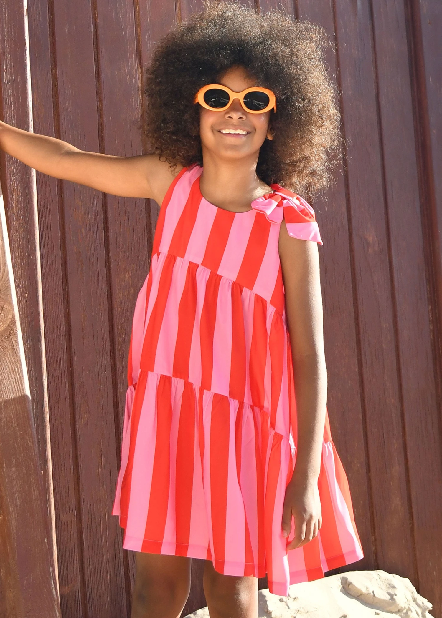 Fallon Striped Dress Pink/Red 4 Fallon Striped Dress Pink/Red - immagine 2