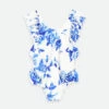 Faro Blue Flower Swimsuit Snowdrop -Angels Face Negozio Faro Swim Blue Front