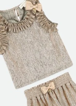 Fortunate Top And Shorts Set Gold -Angels Face Negozio Fortunate Set Gold Detail