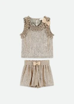 Fortunate Top And Shorts Set Gold