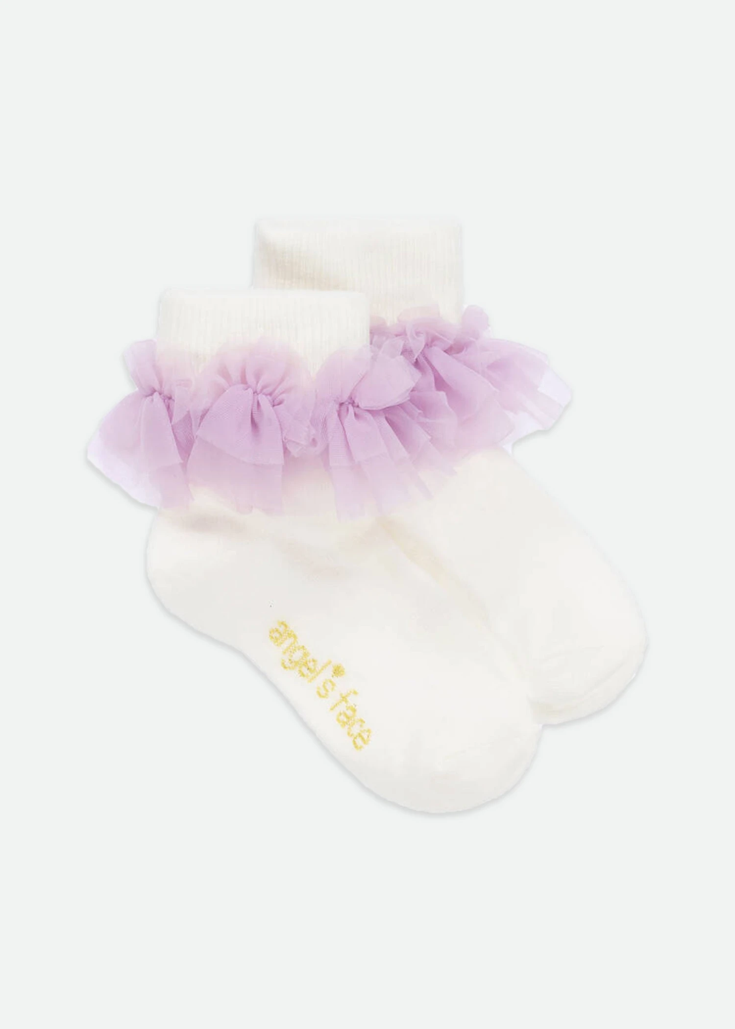 Frilly Socks Snowdrop Lilac 3 Frilly Socks Snowdrop Lilac
