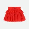 Georgian Gold Dot Skirt Fiery Red -Angels Face Negozio Georgian Skirt Red Front