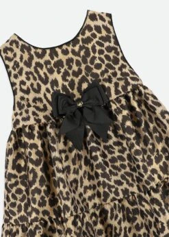Georgie Leopard Tiered Dress Black -Angels Face Negozio Georgie Dress Leopard Detail