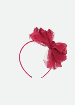 Gladys Tulle Headband Tibetan Red -Angels Face Negozio Gladys Headband Red Back