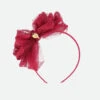 Gladys Tulle Headband Tibetan Red -Angels Face Negozio Gladys Headband Red Front