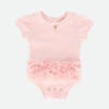 Gwyneth Baby Ruffle Onesie Ballet Pink -Angels Face Negozio Gwyneth Pink Front