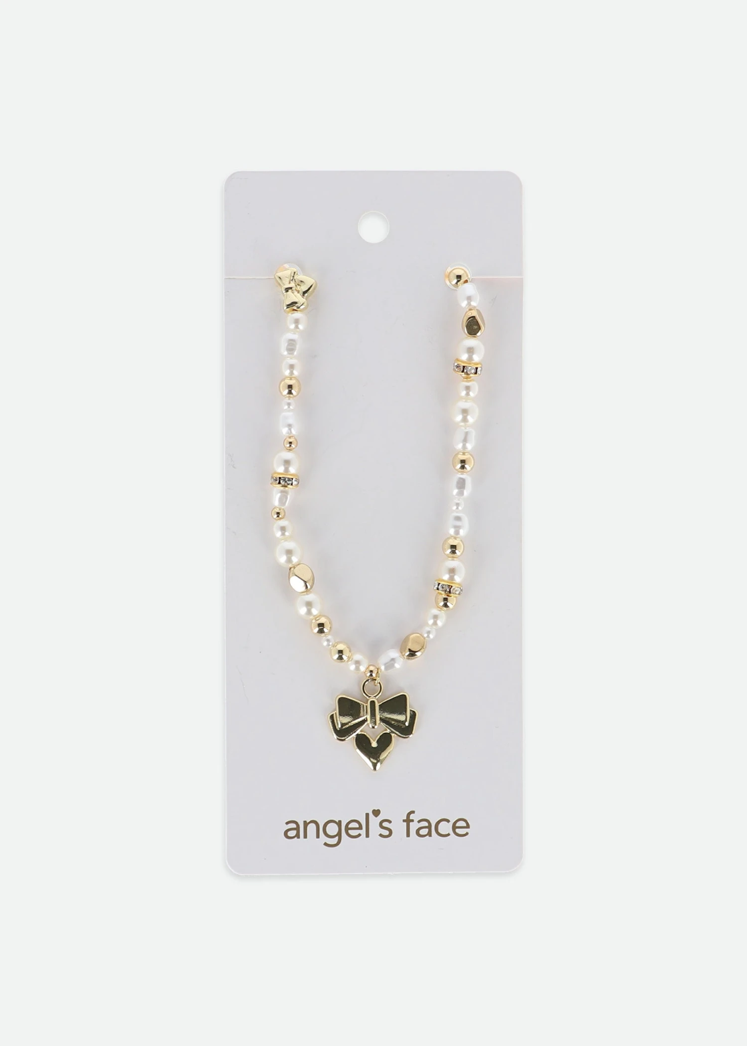Heart And Pearl Necklace Snowdrop/Gold 5 Heart And Pearl Necklace Snowdrop/Gold - immagine 3