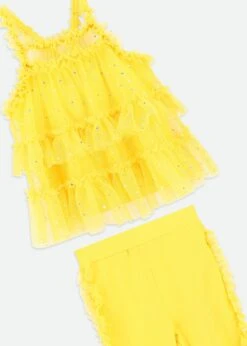 Hebe Sparkle Top & Short Set Dandelion -Angels Face Negozio Hebe Set Yellow Detail