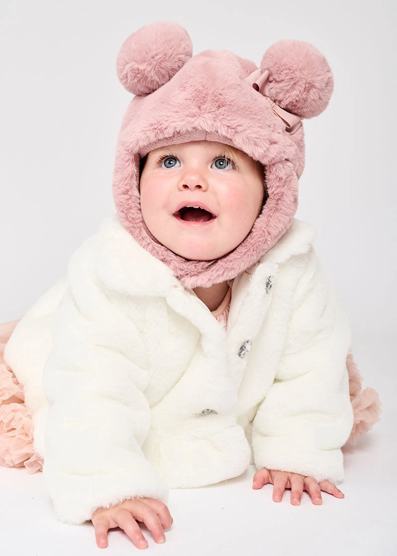 Isabelle Baby Fur Hat Tea Rose 4 Isabelle Baby Fur Hat Tea Rose - immagine 2
