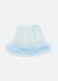 Janice Boucle Sequin Skirt Pale Blue