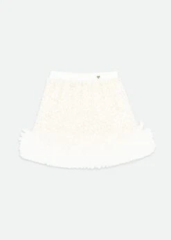 Janice Boucle Sequin Skirt Snowdrop