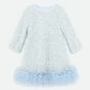 Jeanette Boucle Sequin Dress Pale Blue 1 Jeanette Boucle Sequin Dress Pale Blue -Angels Face Negozio Jeanette Dress Blue Front