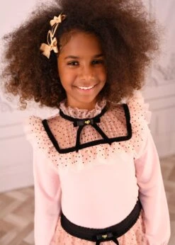 Juni Flock Dotted Tulle Top/Skirt Set Blush Pink -Angels Face Negozio Juni Set Blush Pink Lifestyle 2