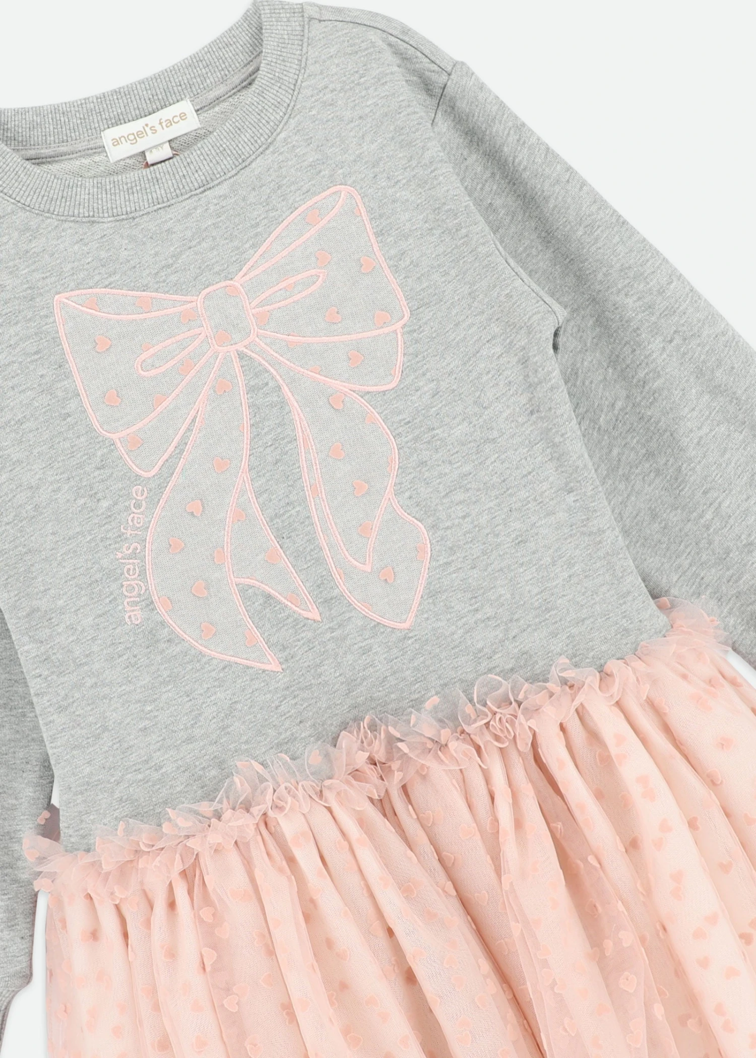 Juniper Sweat Dress With Heart Tulle Bow Grey 6 Juniper Sweat Dress With Heart Tulle Bow Grey - immagine 4