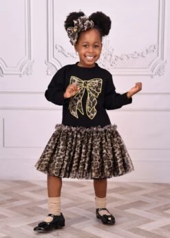 Juniper Sweat Dress With Bow Black -Angels Face Negozio Juniper Dress Black Lifestyle