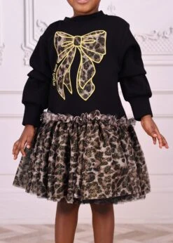 Juniper Sweat Dress With Bow Black -Angels Face Negozio Juniper Dress Black Lifestyle 1