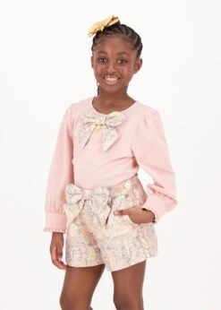 Laetitia Paisley Shorts With Bow Grey -Angels Face Negozio Laetitia.bow Shorts Grey Lifestyle 1