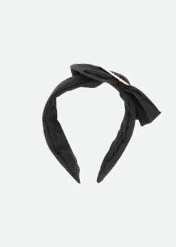 Lana Heart Jacqaurd Headband Black
