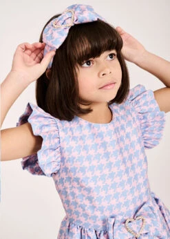 Lana Houndstooth Headband Blue -Angels Face Negozio Lana Headband Blue Lifesyle