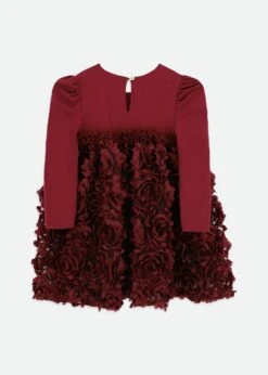 Lively 3D Roses Dress Burgundy -Angels Face Negozio Lively Dress Burgundy Back be366316 dbd2 4e01 b173 759fb349d47a