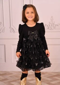 Lively Sequin Tulle Dress Black -Angels Face Negozio Lively Dress Black Lifestyle 3