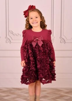 Lively 3D Roses Dress Burgundy -Angels Face Negozio Lively Dress Burgundy Lifestyle d9e8ed13 ce4f 47e8 9e90 ea6953e70502