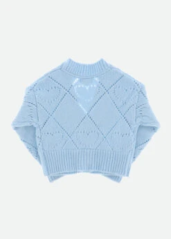 Lou Heart Knit Cardigan Blue -Angels Face Negozio Lou Cardigan Blue Back