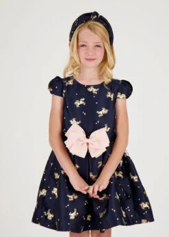 Lourdes Unicorn Jacquard Headband Navy -Angels Face Negozio Loudres Headband Navy Lifestyle