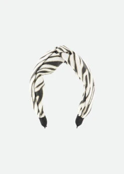 Lourdes Zebra Jacquard Headband White/Black -Angels Face Negozio Lourdes Headband Black White Back