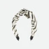Lourdes Zebra Jacquard Headband White/Black 1 Lourdes Zebra Jacquard Headband White/Black -Angels Face Negozio Lourdes Headband Black White Front