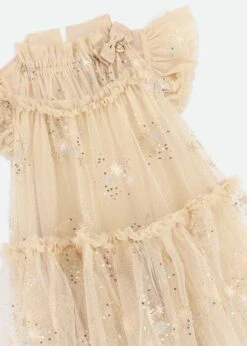 Marietta Glitter Star Dress Gold -Angels Face Negozio Marietta Dress Gold Detail