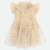 Marietta Glitter Star Dress Gold