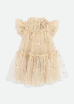 Marietta Glitter Star Dress Gold