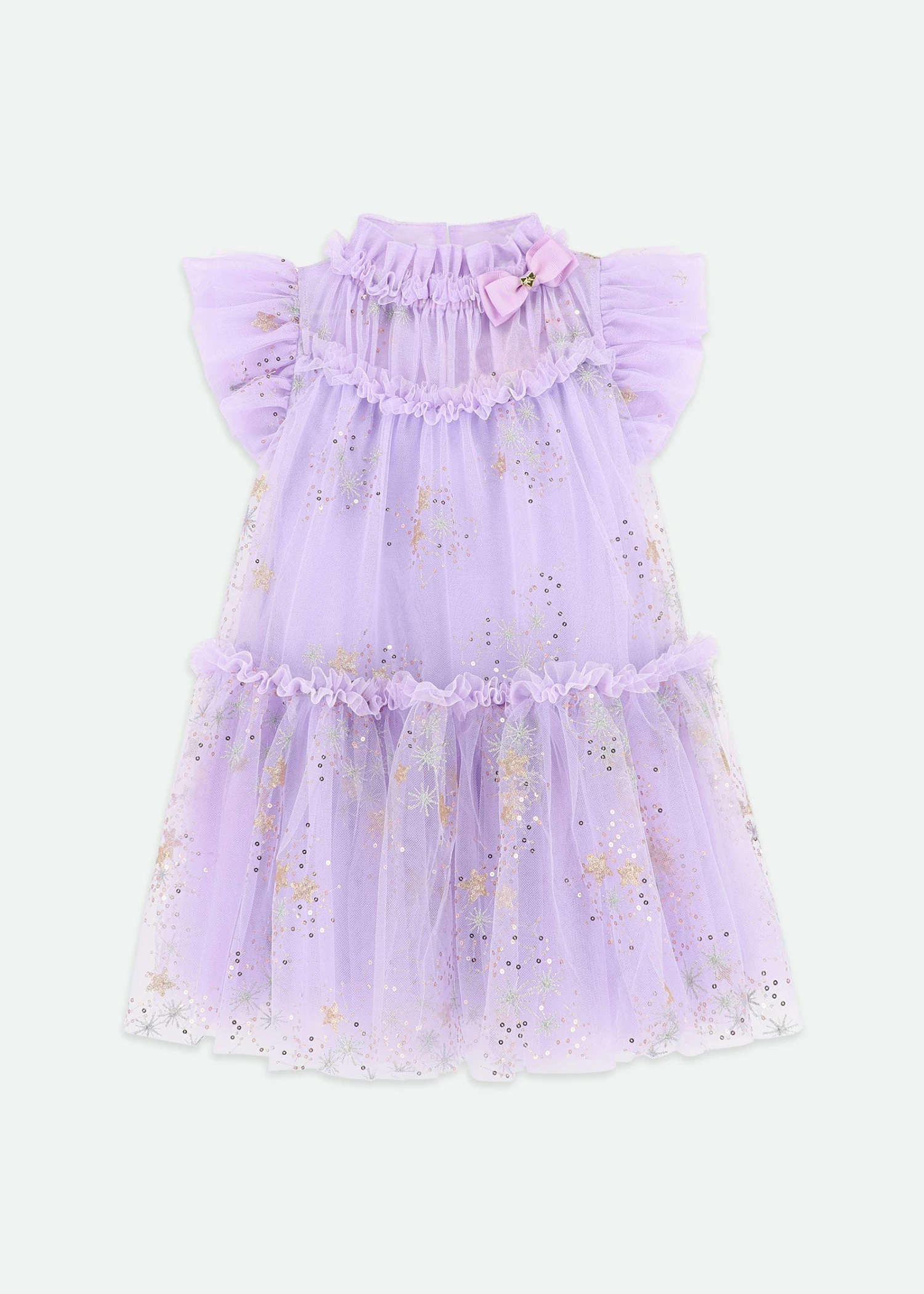 Marietta Multi Glitter Star Dress Lilac 3 Marietta Multi Glitter Star Dress Lilac