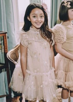 Marietta Glitter Star Dress Gold -Angels Face Negozio Marietta Dress Gold Campaign