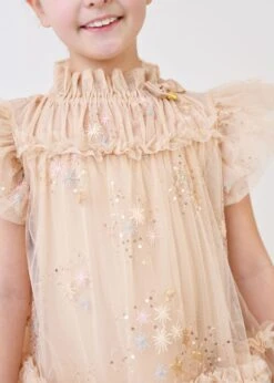 Marietta Glitter Star Dress Gold -Angels Face Negozio Marietta Dress Gold Lifestyle 1