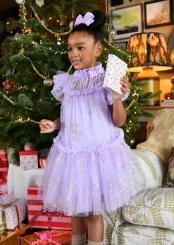 Marietta Multi Glitter Star Dress Lilac 11 Marietta Multi Glitter Star Dress Lilac -Angels Face Negozio Marietta Dress Lilac Lifestyle