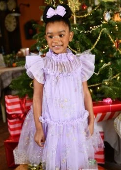 Marietta Multi Glitter Star Dress Lilac 10 Marietta Multi Glitter Star Dress Lilac -Angels Face Negozio Marietta Dress Lilac Lifestyle 1