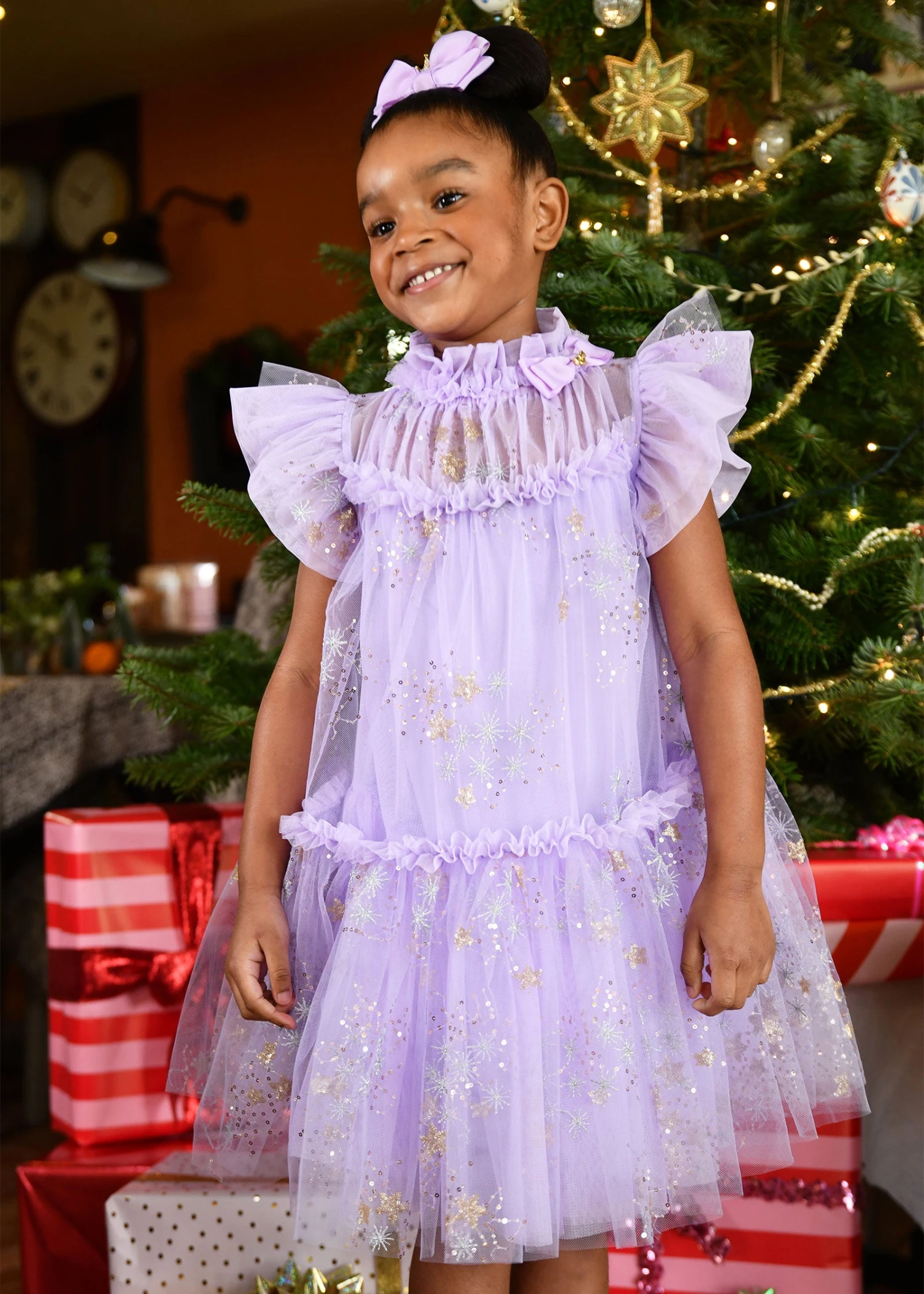 Marietta Multi Glitter Star Dress Lilac 4 Marietta Multi Glitter Star Dress Lilac - immagine 2