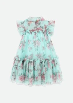 Marigold Roses Dress Aqua Marine -Angels Face Negozio Marigold Dress Aqua Back